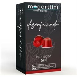 DESCAFEINADO MOGORTTINI, CAJA DE 20 CÁPSULAS. COMPATIBLES NESPRESSO