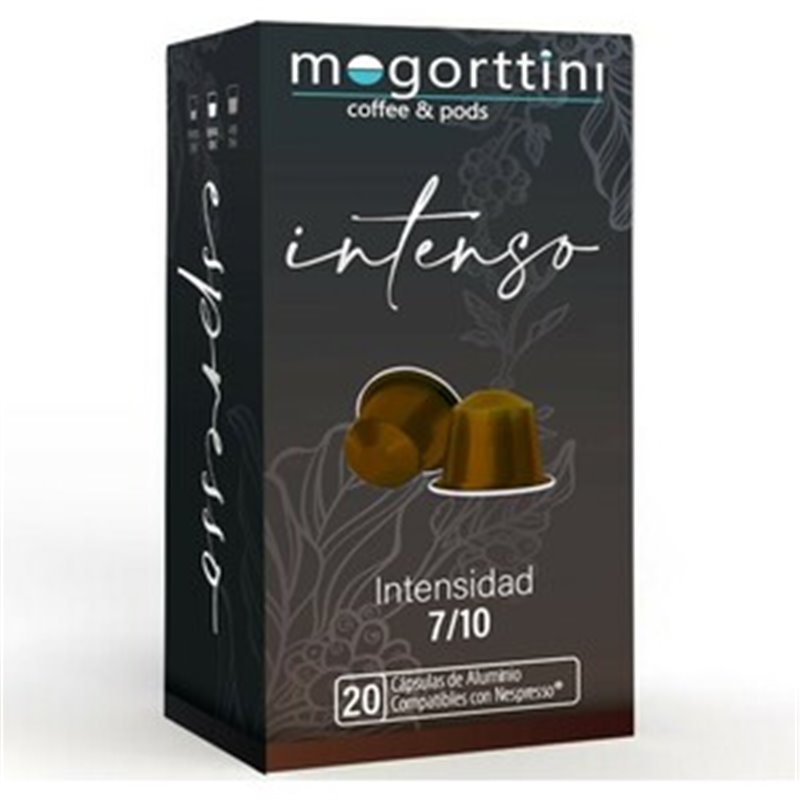 INTENSO 20 CÁPSULAS MOGORTTINI COMPATIBLES CON NESPRESSO, EN ALUMINIO