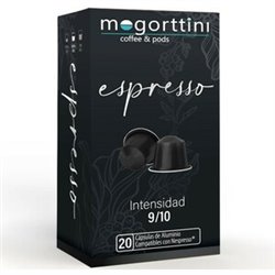 ESPRESSO MOGORTTINI, 20 CÁPSULAS ALUMINIO COMPATIBLES CON NESPRESSO