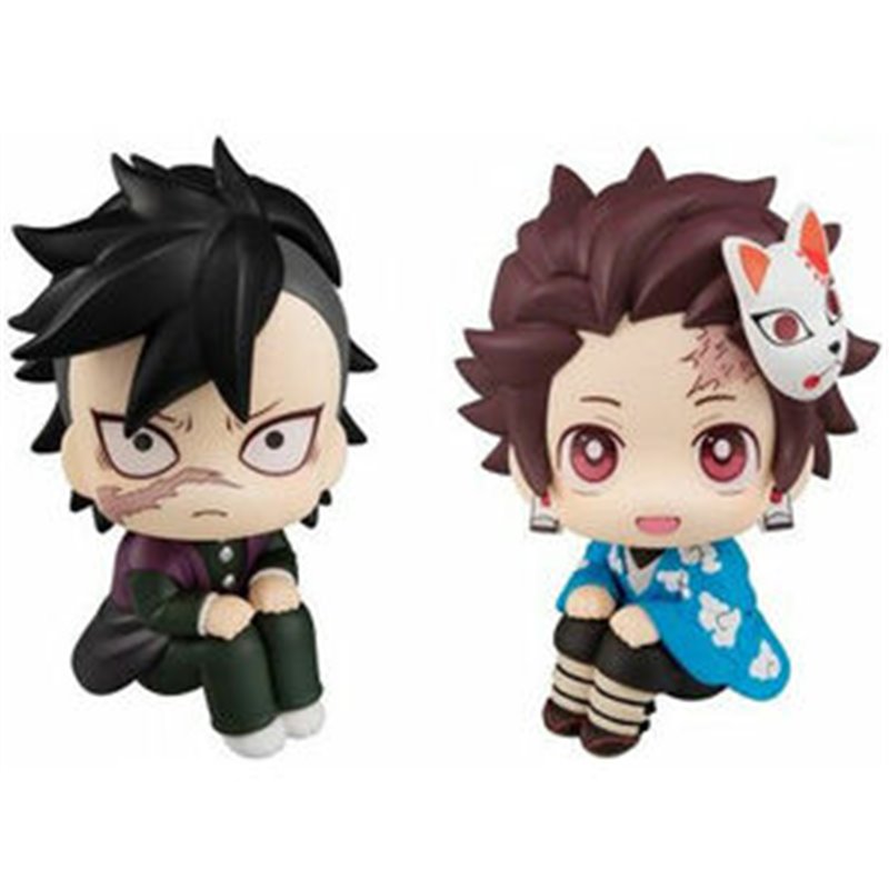 PACK 2 FIGURAS TANJIRO KAMADO AND GENYA LOOKUP DEMON SLAYER KIMETSU NO YAIBA 11CM