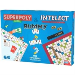 JUEGO SUPERPOLY + INTELECT + RUMMY