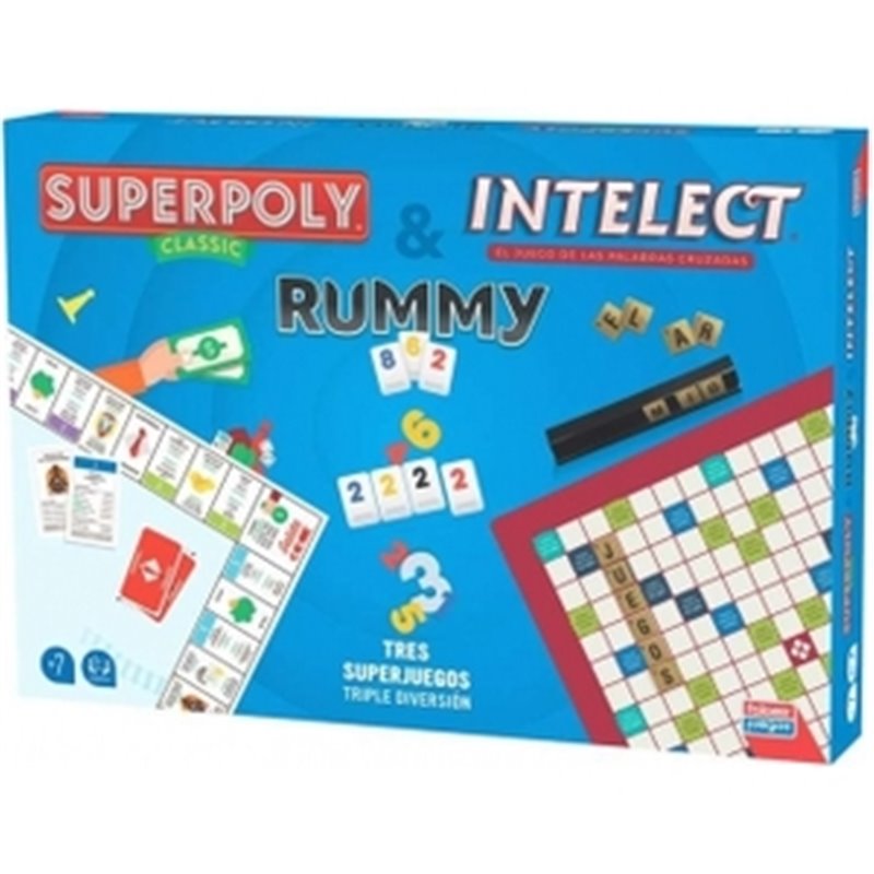 JUEGO SUPERPOLY + INTELECT + RUMMY