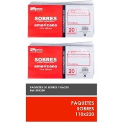 SOBRES CORREO NORMALIZADO X20UNI 120 X 176MM