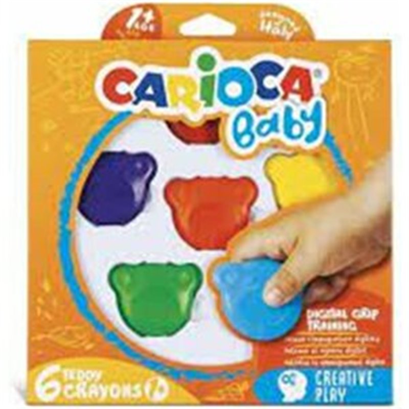 CAJA 6 CERAS TEDDY CRAYONS 1+