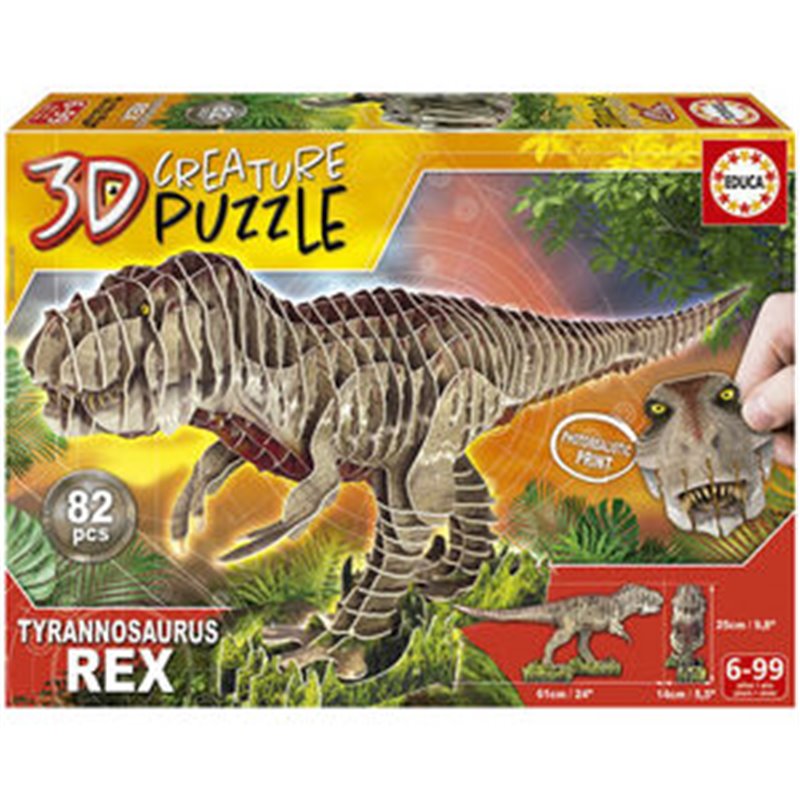 PUZZLE 3D CREATURE T-REX 82PZS