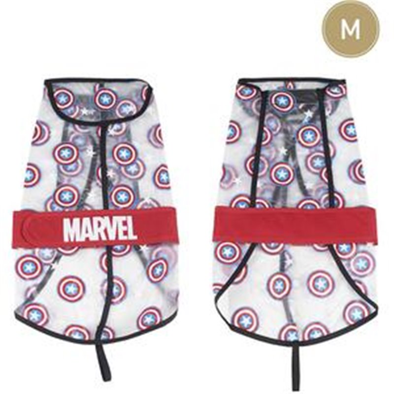 IMPERMEABLE AJUSTABLE PARA PERRO M AVENGERS CAPITAN AMERICA RED