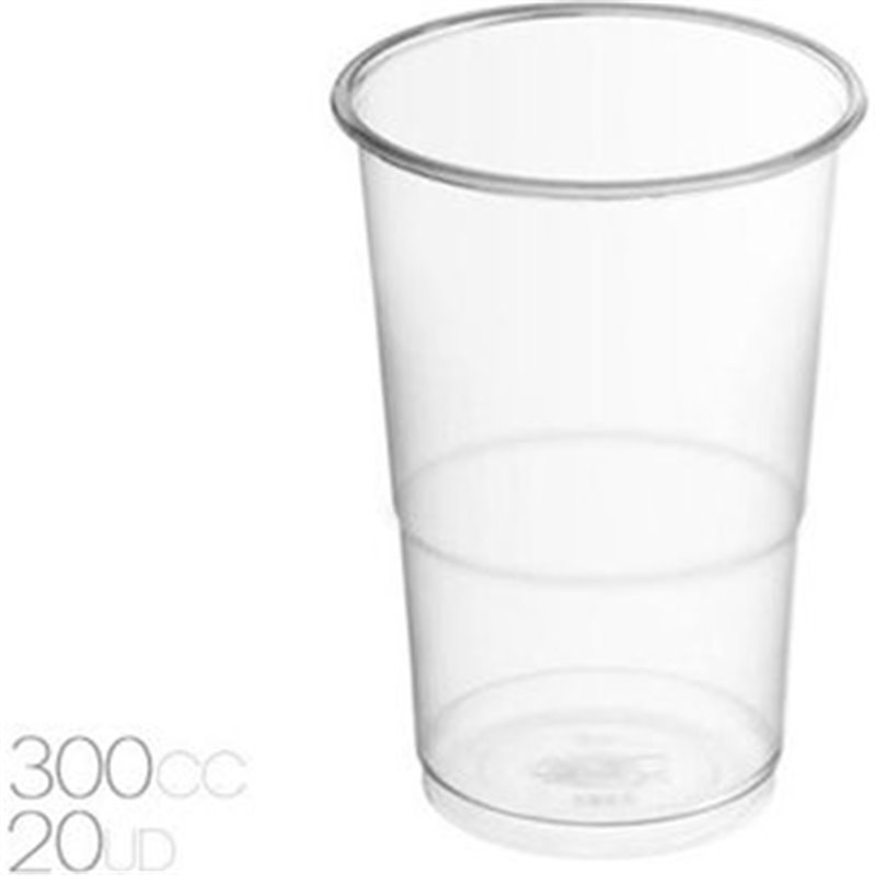 VASOS PLÁSTICO X 20UNI. 300 CC.TRANPARENTE