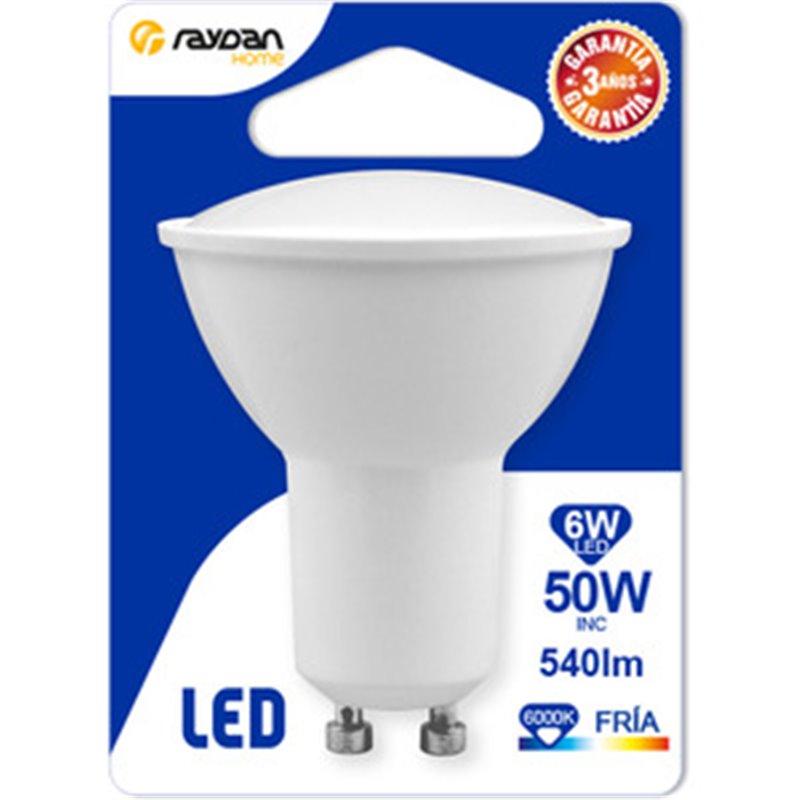 BOMBILLA LED SPOTLIGHT MR16 GU10 6W (50W) 540LM 6000K 15000H RAYDAN HOME BL.1