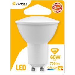 BOMBILLA LED SPOTLIGHT MR16 GU10 8W (60W) 700LM 3000K 15000H RAYDAN HOME BL.1