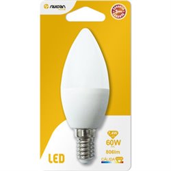 BOMBILLA LED VELA C37 E14 7,4W (60W) 806LM 3000K 15000H RAYDAN HOME BL.1