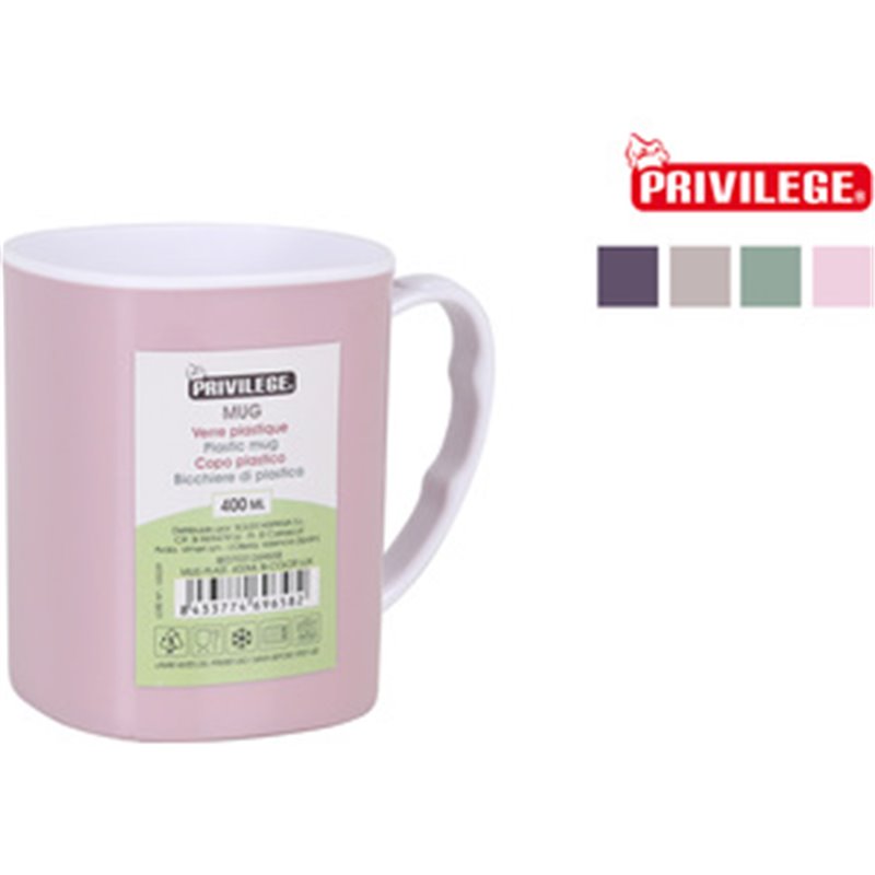 MUG PLASTICO 350ML BICOLOR LUX PRIVILEGE