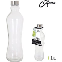 BOTELLA VIDRIO TAPON METAL 1LT ANNA