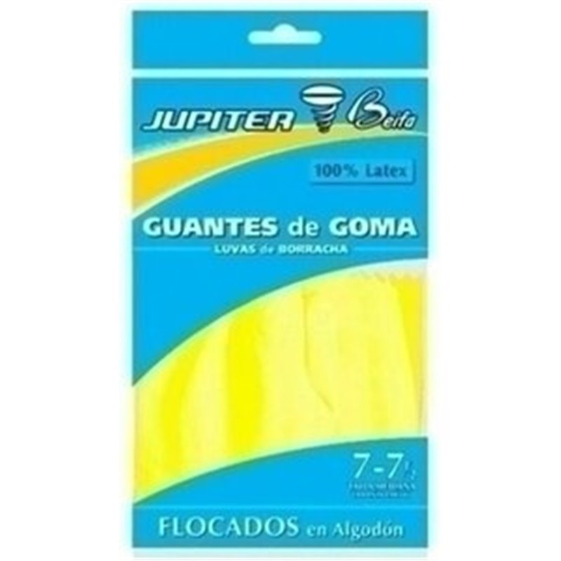 GUANTES DE GOMA - TALLA M - FLOCADOS