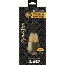 BOMBILLA LED DECORATIVA ST64 FILAMENTO REGULABLE CUPULA ORO/TRANSPARENTE