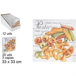 20 SERVILLETAS DECORADO PASTA 3 CAPAS 33CM