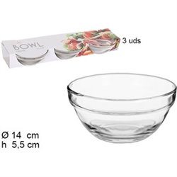 BOWL CRISTAL PACK 3 PIEZAS 14CM