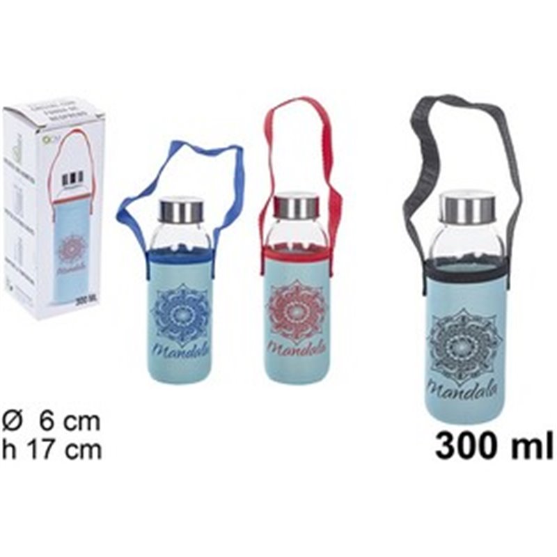 BOTELLA CRISTAL CON FUNDA NEOPRENO 300ML