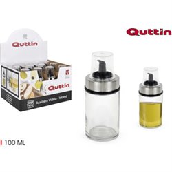 ACEITERA VIDRIO 100ML CON TAPON QUTTIN