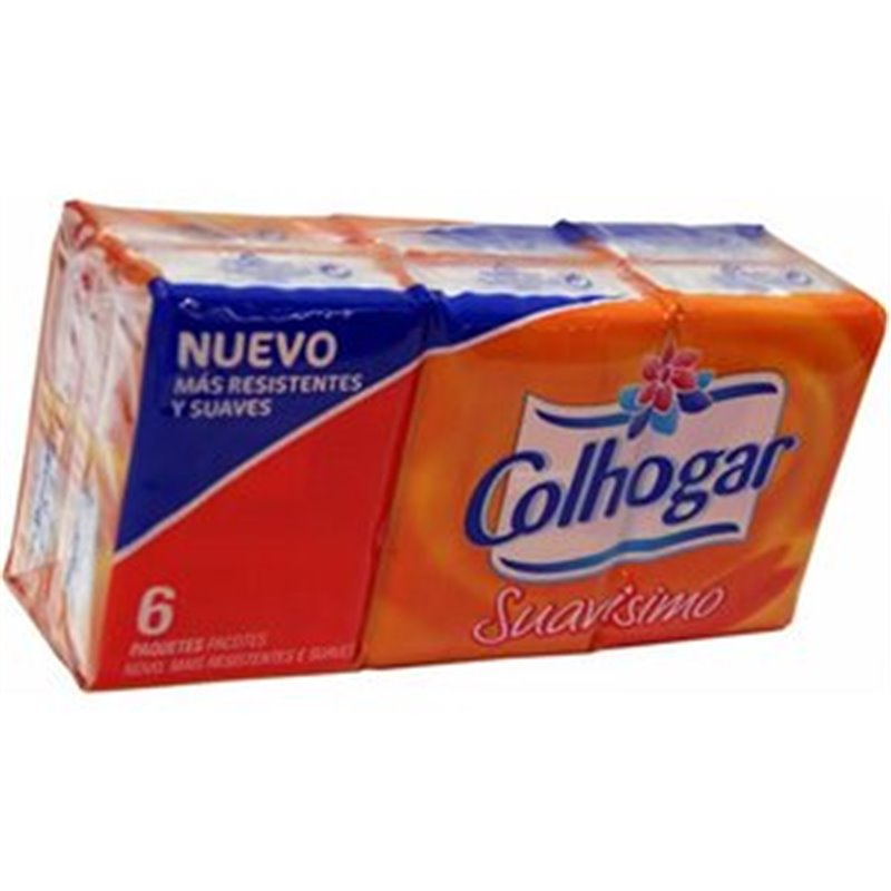 COLHOGAR PAÑUELOS DE BOLSILLO - PACK DE 6 PAQUETES DE PAÑUELOS DE 9 UNIDADES CADA UNO