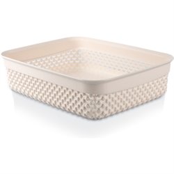 CESTA RESINA RECTANGULAR BAJA CREMA 2,2L 7HOUSE