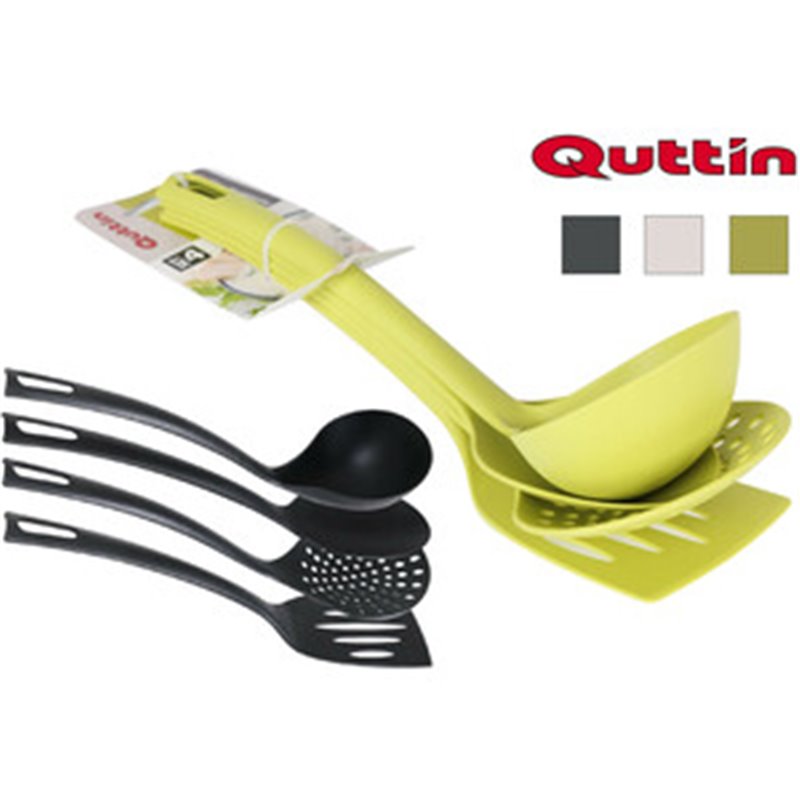 SET 4 UTENSILIOS NYLON QUTTIN COLORES SURTIDOS