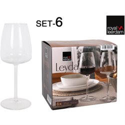 SET 6 COPAS VINO 31CL LEYDA