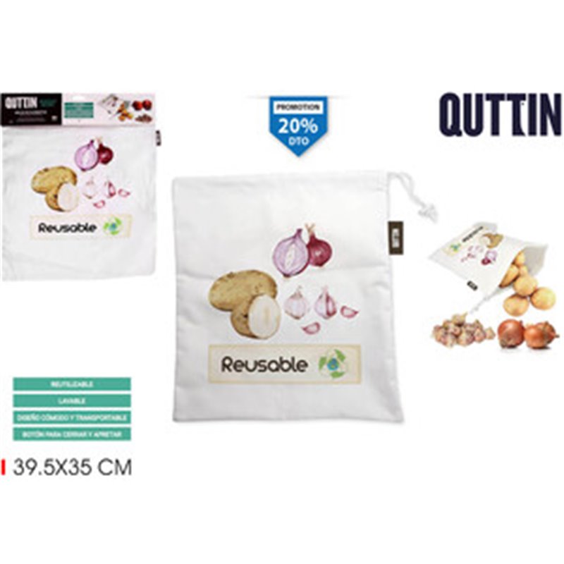 BOLSA ALIMENTOS REUTILIZABLE39.5X35 QUTTIN