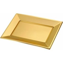 BANDEJA RECTANGULAR 33X22.5CM X 2UDS TAMAÑO - DORADO