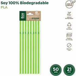 PAJITAS FLEXIBLES BIODEGRABLES VERDE\BLANCO