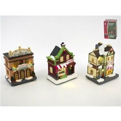 CASA NAVIDAD CON LUZ 10X7CM-5X4CM-5CM 3 SURT