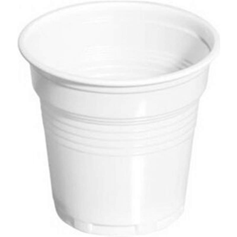 VASO PLASTICO BLANCO CAFE 100CC X100UNI.