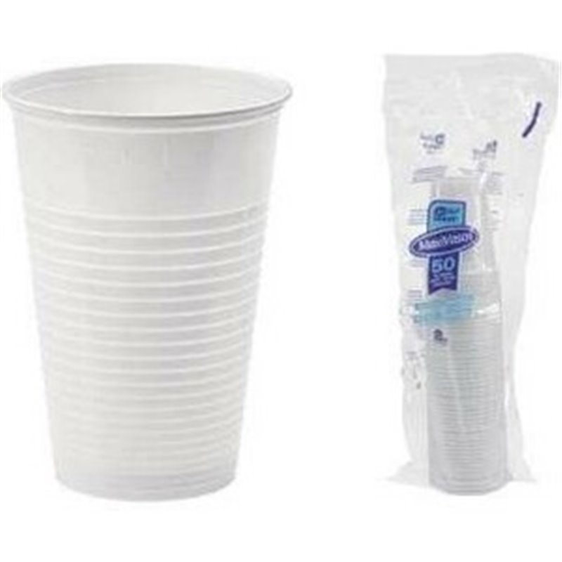 VASOS PLASTICO BLANCO X 50UNI. 200 CC.