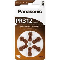 PANASONIC PILAS PARA AUDÍFONOS PR312 B6