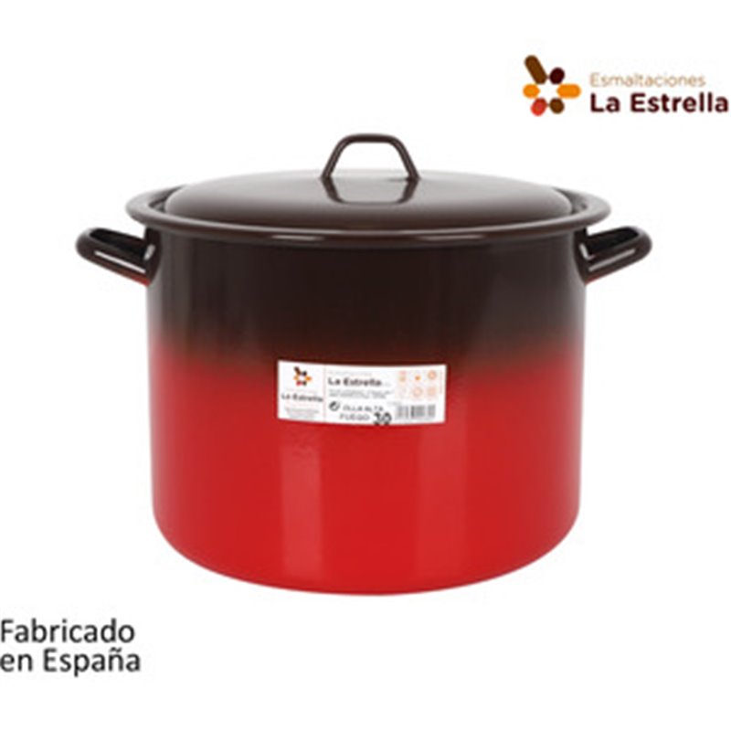 OLLA ALTA C/TAPA 30CM - 16L FUEGO