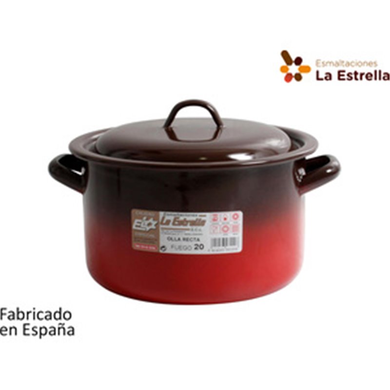 OLLA RECTA C/TAPA 20CM - 3,5L FUEGO