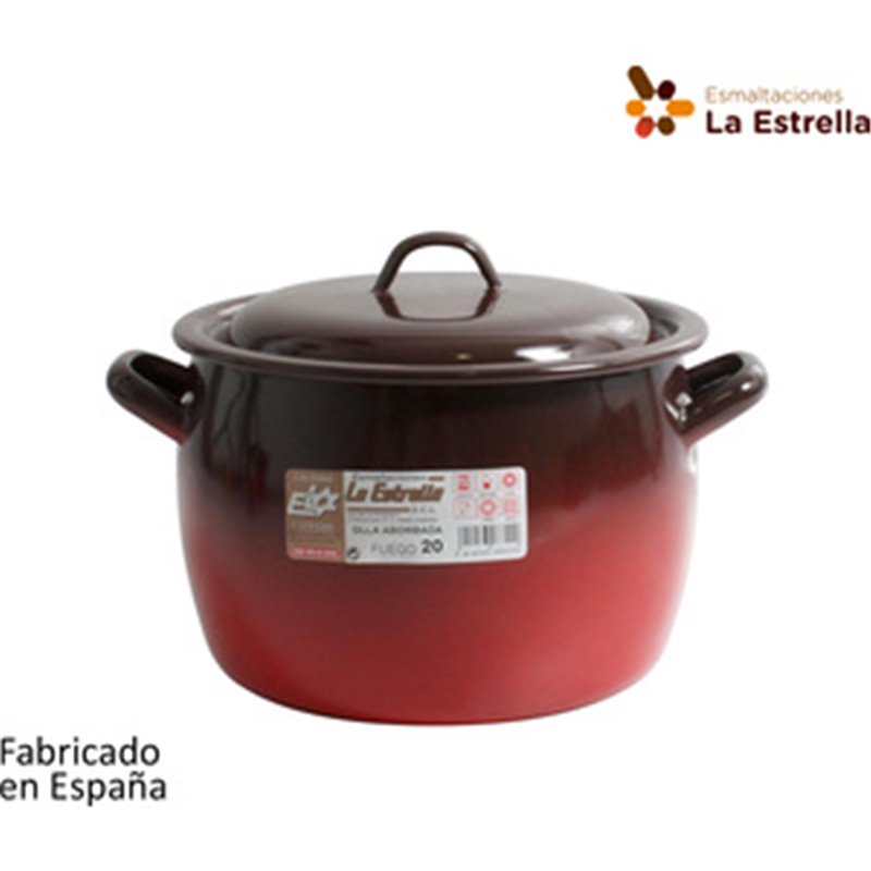 OLLA ABOMBADA C/TAPA 20CM - 5L FUEGO