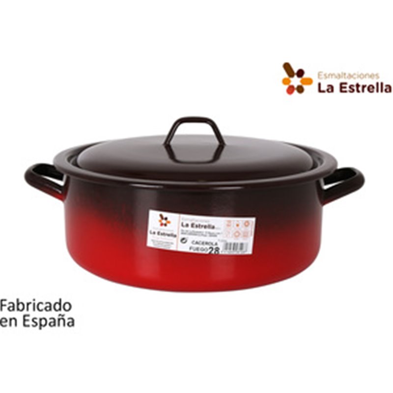 CACEROLA ESMALTADA C/TAPA 28CM - 6,3L FUEGO