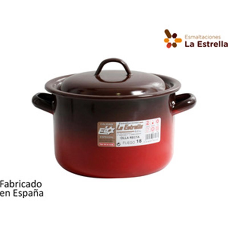 OLLA RECTA C/TAPA 18CM - 2,85L FUEGO