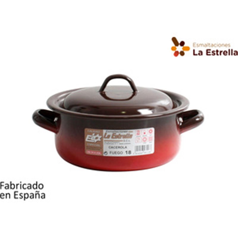 CACEROLA ESMALTADA C/TAPA 18CM - 1.8L FUEGO