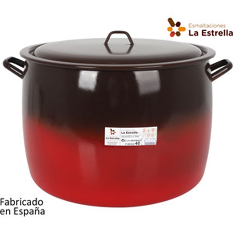 OLLA ABOMBADA C/TAPA 40CM - 39,5L FUEGO