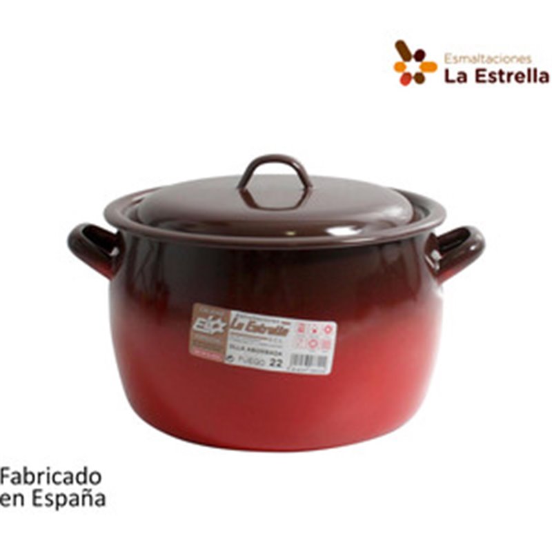 OLLA ABOMBADA C/TAPA 22CM - 6,4L FUEGO