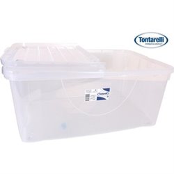 CAJA ALMACENAJE+TAPA PLEGABLE 40L DODO TRANSPARENTE/BLANCO