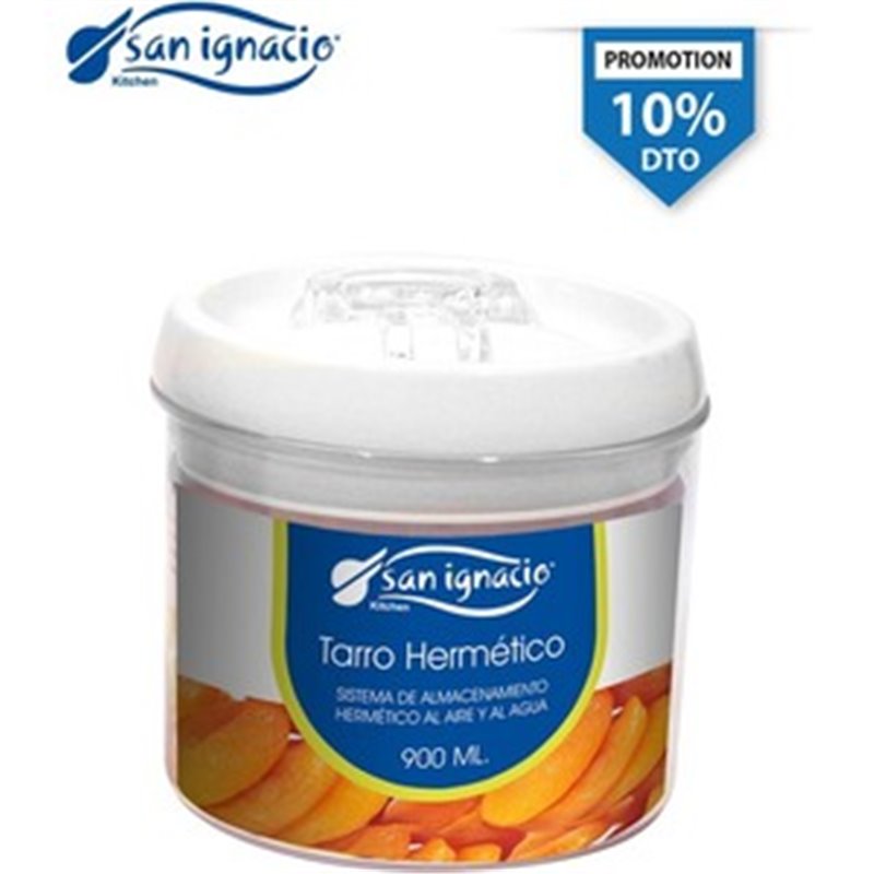 TARRO HERMÉTICO BLANCO REDONDO 900ML SAN IGNACIO