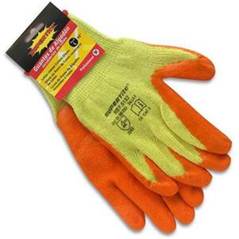 GUANTES DE PUNTO DE ALGODÓN RECUBIERTOS DE LÁTEX- TALLA L