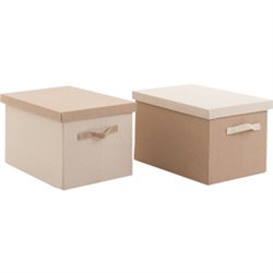 CAJA DE TELA PLEGABLE CON TAPA - COLORES SURTIDOS