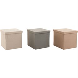 CAJA PLEGABLE DE TELA CON TAPA - COLORES SURTIDOS