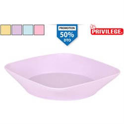 PLATO POSTRE PLÁSTICO 18CM YONCA - COLORES SURTIDOS