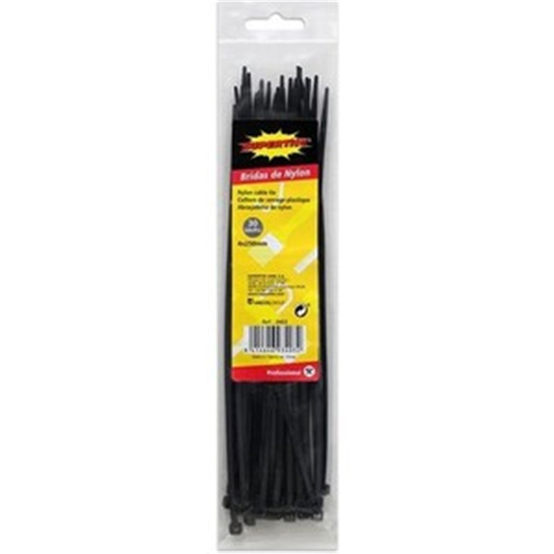 BRIDAS DE NYLON 4X250MM - 30 UDS - COLOR NEGRO