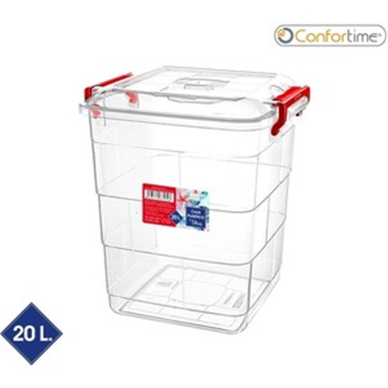 CAJA PLÁSTICO TRANSPARENTE TETRIS 20L CONFORTIME