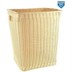 CESTA PP RECTANGULAR ROPA BEIGE 43X35X50CM